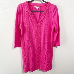 Boden pink mini shift dress size 8 cotton